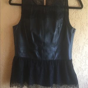 Lamb skin and lace top